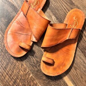 Free People Tan Leather Sandals